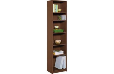 HOME Maine Half Width Tall Extra Deep Bookcase-Walnut Effect